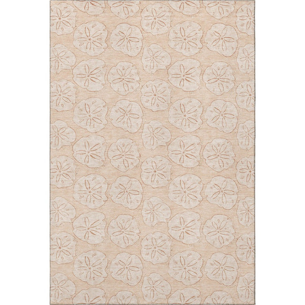 HomeRoots 9' X 12' Apricot & Ivory Geometric Area Rug - UV Protected, Washable, Perfect for Busy Homes! 646084