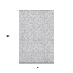 HomeRoots 8' X 10' Stylish Gray and Ivory Geometric Area Rug - Washable, UV Protected, Stain Resistant, Durable 646089