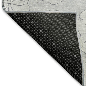HomeRoots 8' X 10' Stylish Gray and Ivory Geometric Area Rug - Washable, UV Protected, Stain Resistant, Durable 646089