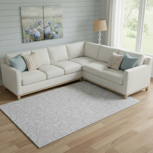 HomeRoots 8' X 10' Stylish Gray and Ivory Geometric Area Rug - Washable, UV Protected, Stain Resistant, Durable 646089