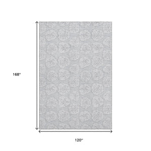 HomeRoots 10' Gray & Ivory Geometric Washable Area Rug - UV Protected, Stain Resistant, Perfect for Families 646091