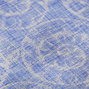 HomeRoots 5' Blue & Ivory Geometric Washable Area Rug – Stain-Resistant, UV Protected for Durability & Style 646099