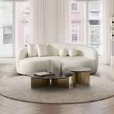 English Elm Ashcroft Furniture - Drake Japandi Style Curvy Boucle Sofa