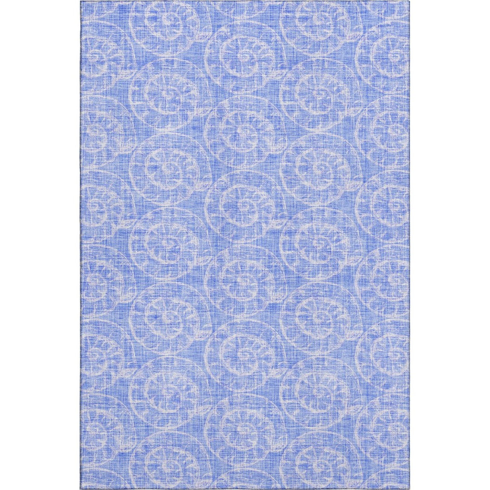 HomeRoots 8' X 10' Blue and Ivory Geometric Area Rug - Washable, Stain-Resistant, UV Protected for Durability 646101
