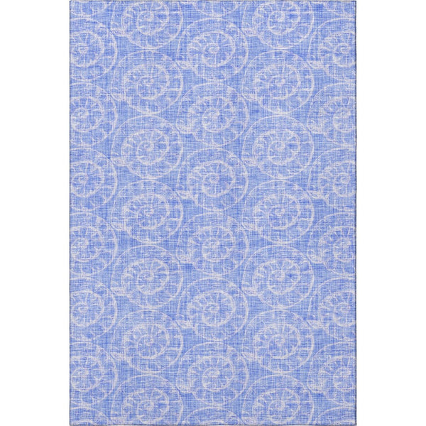 HomeRoots 10' Blue and Ivory Geometric Washable Area Rug - UV Protected, Easy-Care, Stylish for Kids & Pets 646103