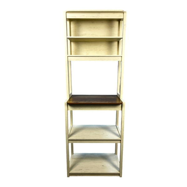 English Elm 23.62" Bakers Rack for Kitchen with 5-Tier Storage, Coffee Bar Station, Microwave Stand, Durable Design Brown+White W1412P230429