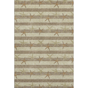 HomeRoots 9' X 12' Geometric Washable Area Rug in Tan Gold and Beige - Stylish, Durable, UV-Protected Design 646132