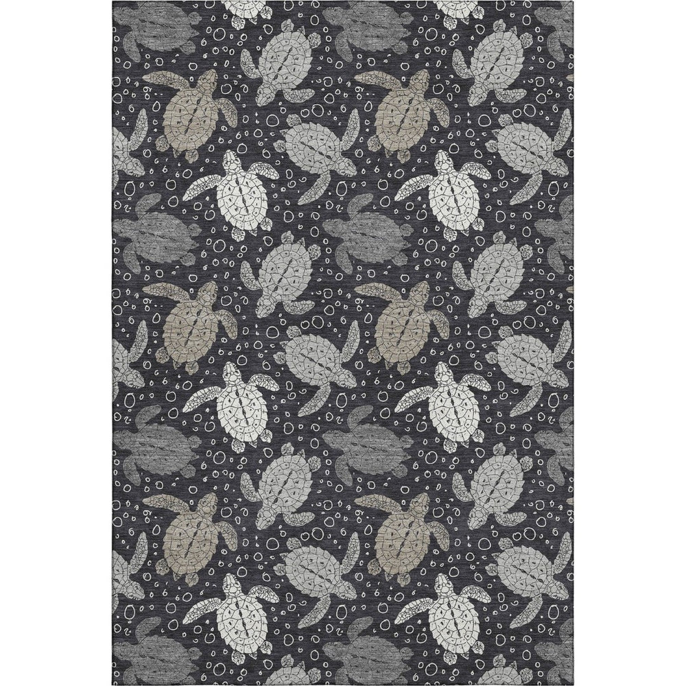 HomeRoots 8' X 10' Coastal-Inspired Geometric Area Rug - Durable, Washable, UV Protected for High-Traffic Spaces 646167