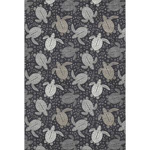 HomeRoots 9' X 12' Stylish Midnight Ivory and Gray Geometric Area Rug - Washable, UV Protected, Stain-Resistant 646168