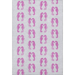 HomeRoots 9' X 12' Modern Pink & Silver Geometric Washable Area Rug with UV Protection for Busy Homes 646198