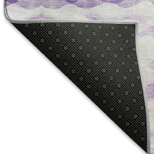 HomeRoots 8' X 10' Purple and Ivory Geometric Area Rug - Stylish, Washable, UV-Protected for Active Homes 646233