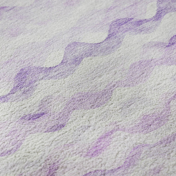 HomeRoots 8' X 10' Purple and Ivory Geometric Area Rug - Stylish, Washable, UV-Protected for Active Homes 646233