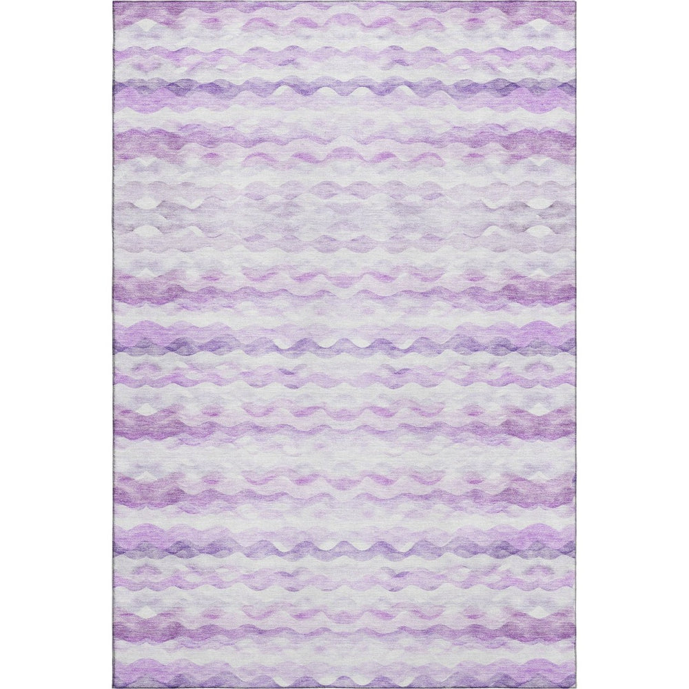 HomeRoots 9' X 12' Stylish Purple and Ivory Geometric Area Rug - Washable, UV Protected, Durable Design for Home 646234