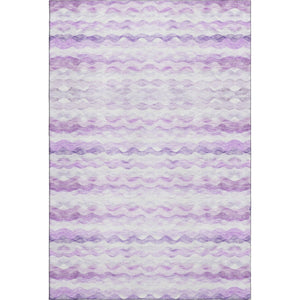 HomeRoots 9' X 12' Stylish Purple and Ivory Geometric Area Rug - Washable, UV Protected, Durable Design for Home 646234