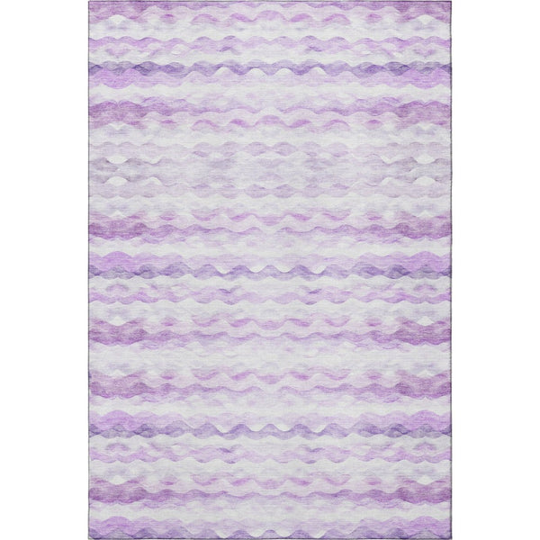 HomeRoots 9' X 12' Stylish Purple and Ivory Geometric Area Rug - Washable, UV Protected, Durable Design for Home 646234