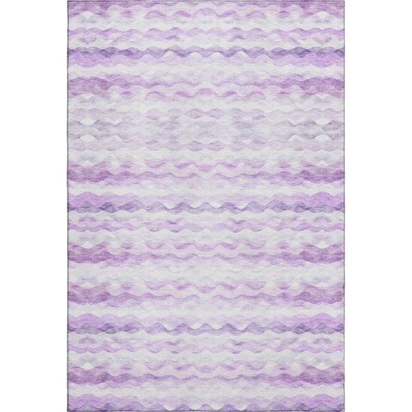 HomeRoots 10' Purple & Ivory Geometric Washable Area Rug - UV Protected, Stain Resistant for Durable Use! 646235