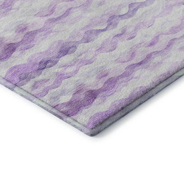 HomeRoots 10' Purple & Ivory Geometric Washable Area Rug - UV Protected, Stain Resistant for Durable Use! 646235