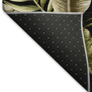 HomeRoots 5' X 8' Modern Midnight Green & Brown Geometric Washable Area Rug with UV Protection & Stain Resistance 646243
