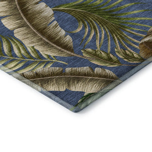 HomeRoots 9' X 12' Stylish Blue Green Brown Geometric Area Rug - Washable, UV Protected, Durable & Versatile! 646258