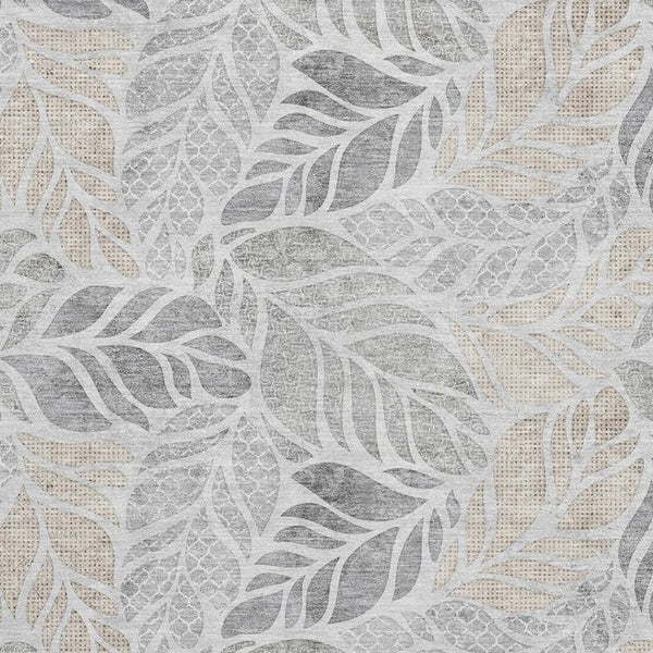 HomeRoots 8' X 10' Washable Geometric Area Rug in Light Gray & Charcoal - UV Protected, Pet-Friendly Design 646323