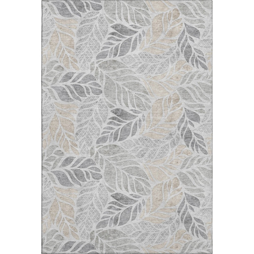 HomeRoots 10' X 14' Light Gray Taupe Charcoal Geometric Area Rug – Washable, UV Protected, Easy-Care Design! 646325
