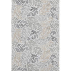 HomeRoots 10' X 14' Light Gray Taupe Charcoal Geometric Area Rug – Washable, UV Protected, Easy-Care Design! 646325