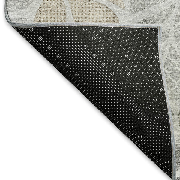 HomeRoots 10' X 14' Light Gray Taupe Charcoal Geometric Area Rug – Washable, UV Protected, Easy-Care Design! 646325