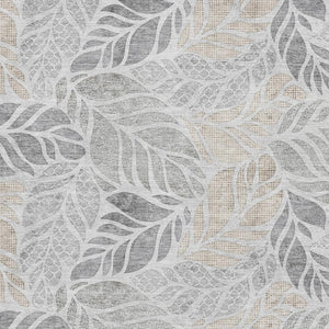 HomeRoots 10' X 14' Light Gray Taupe Charcoal Geometric Area Rug – Washable, UV Protected, Easy-Care Design! 646325