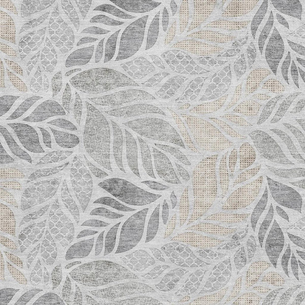 HomeRoots 10' X 14' Light Gray Taupe Charcoal Geometric Area Rug – Washable, UV Protected, Easy-Care Design! 646325