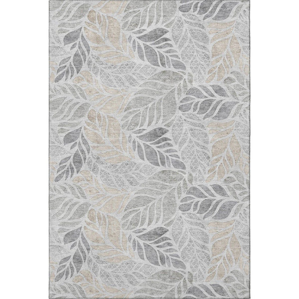 HomeRoots 10' X 14' Light Gray Taupe Charcoal Geometric Area Rug – Washable, UV Protected, Easy-Care Design! 646325