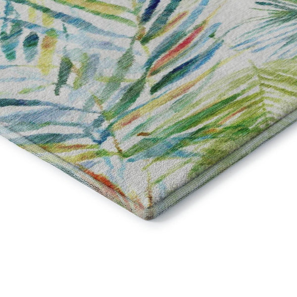 HomeRoots 10' X 14' Rainbow Geometric Area Rug - Washable, UV-Protected, Stain-Resistant for Busy Homes 646331