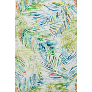 HomeRoots 10' X 14' Rainbow Geometric Area Rug - Washable, UV-Protected, Stain-Resistant for Busy Homes 646331