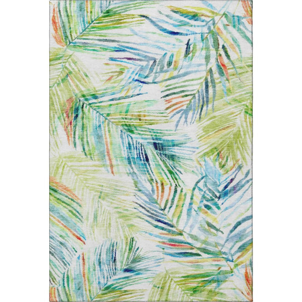 HomeRoots 10' X 14' Rainbow Geometric Area Rug - Washable, UV-Protected, Stain-Resistant for Busy Homes 646331