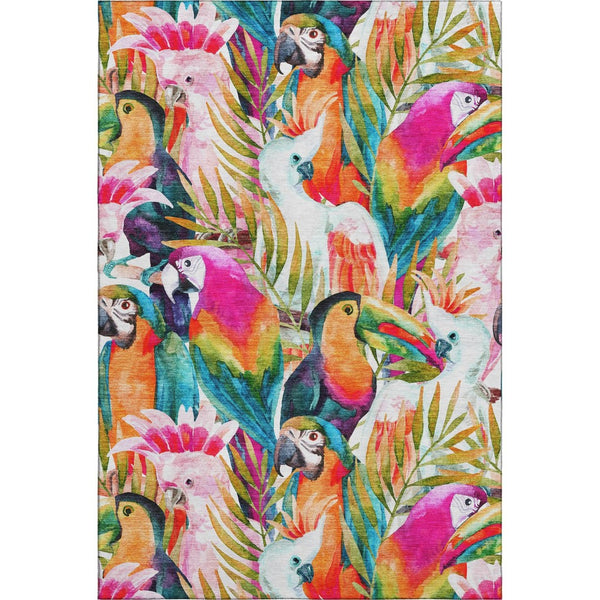 HomeRoots 8' X 10' Rainbow Geometric Washable Area Rug - Stylish, Durable, UV-Protected & Perfect for Families! 646335