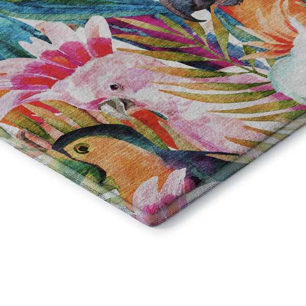 HomeRoots 8' X 10' Rainbow Geometric Washable Area Rug - Stylish, Durable, UV-Protected & Perfect for Families! 646335