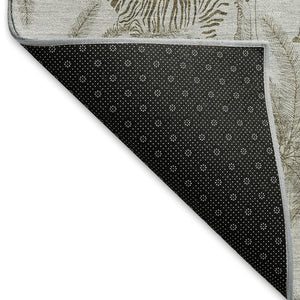 HomeRoots 10' X 14' Light Gray & Brown Geometric Area Rug – Durable, Washable, UV-Protected for Modern Homes 646349