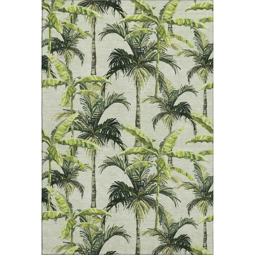 HomeRoots 10' Green Ivory Charcoal Geometric Washable Area Rug – Durable, Stylish, UV-Protected for Homes 646367