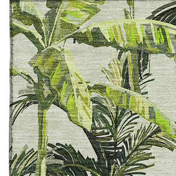 HomeRoots 10' Green Ivory Charcoal Geometric Washable Area Rug – Durable, Stylish, UV-Protected for Homes 646367