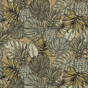 HomeRoots 5' Geometric Khaki Gray & Yellow Washable Area Rug - Durable, UV-Protected, Ideal for Kids & Pets 646369