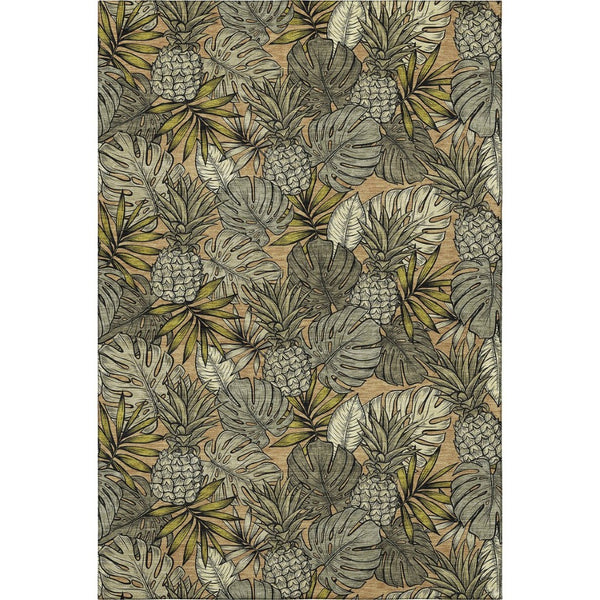 HomeRoots 10' X 14' Stylish Khaki Gray & Yellow Geometric Area Rug – Machine Washable, UV Protected & Durable! 646373
