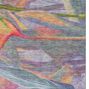HomeRoots 5' X 8' Colorful Geometric Area Rug – Washable, UV-Protected, Non-Slip, Perfect for Family Spaces! 646387