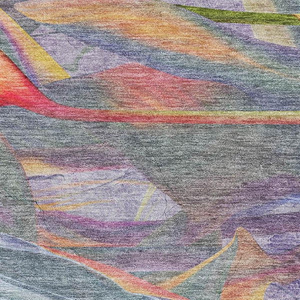 HomeRoots 10' X 14' Rainbow Geometric Washable Area Rug - Stylish, Durable, UV-Protected for Busy Homes 646391