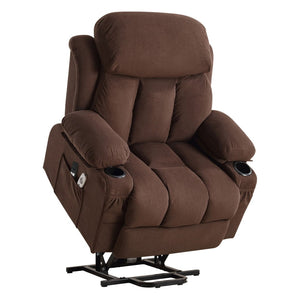 English Elm Power Lift Recliner with Heated Lumbar Massage and Usb Port for Senior Living W1521P455686
