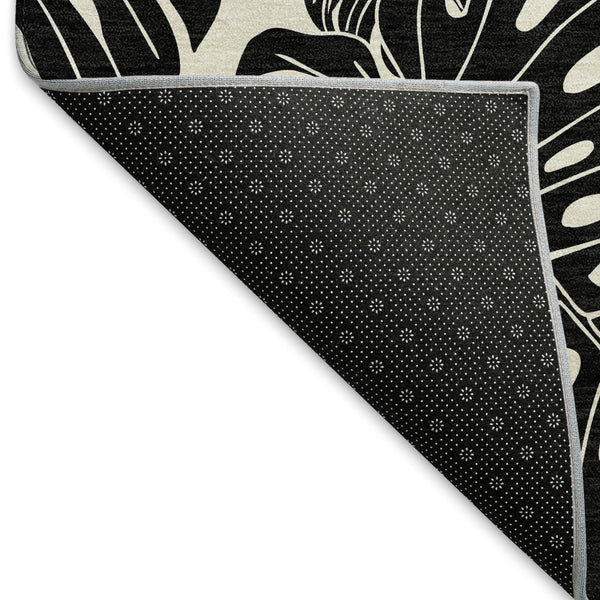 HomeRoots 5' X 8' Stylish Midnight & Ivory Geometric Area Rug - Washable, Durable, UV Protected for Family Homes 646399