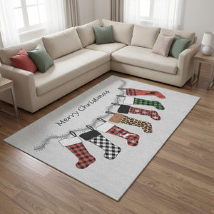 HomeRoots 9' X 12' Gray Red Green Geometric Washable Area Rug - Stain Resistant, UV Protected, Soft & Stylish! 646432