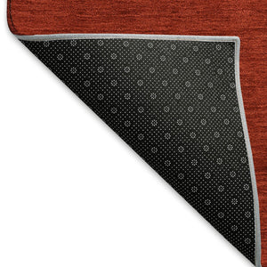 HomeRoots 5' X 8' Vibrant Ruby Red, Green & Ivory Geometric Area Rug - Washable, Stain Resistant & UV Protected 646435