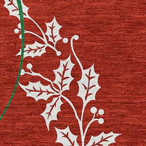HomeRoots 5' X 8' Vibrant Ruby Red, Green & Ivory Geometric Area Rug - Washable, Stain Resistant & UV Protected 646435