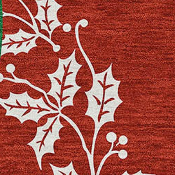 HomeRoots 10' X 14' Ruby Red, Green & Ivory Geometric Washable Area Rug - Durable, Stain-Resistant, UV Protected! 646439