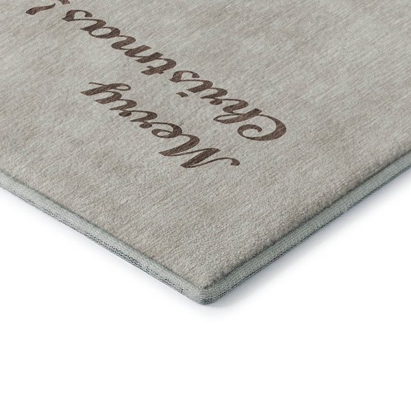 HomeRoots 8' Stylish Taupe Green Gray Animal Print Washable Round Rug with UV Protection for Modern Living Spaces 646448