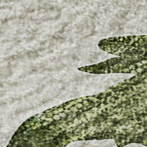 HomeRoots 8' X 10' Stylish Taupe Green & Gray Animal Print Area Rug - Washable, UV Protected & Durable! 646449